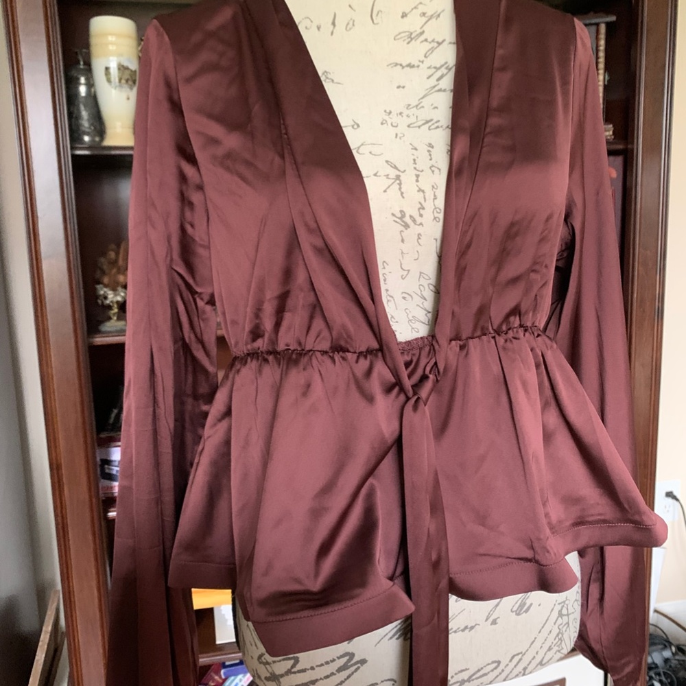 Shein Low-cut Satin Blouse